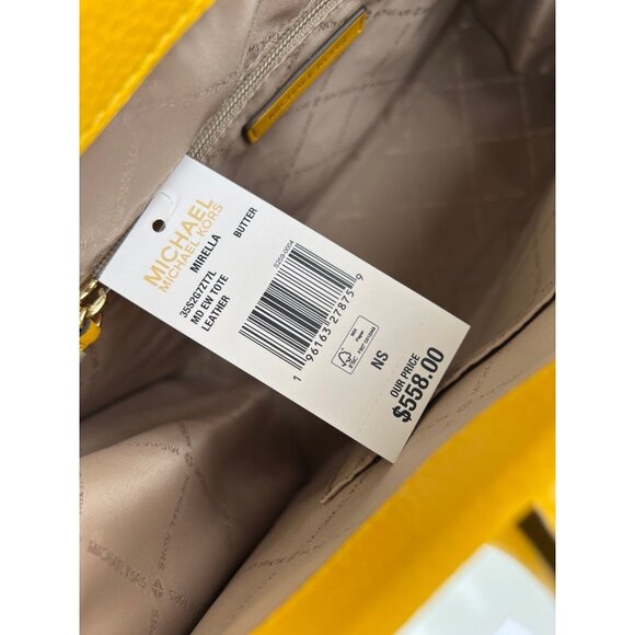 Michael Kors mirella tote bag medium pebbled leather purse bag butter - Picture 8 of 11